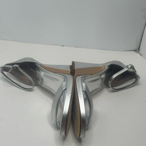 CIRCUS NY SAME EDELMAN “HOLMES” SILVER METALLIC ANKLE STRAP SANDAL 12 M NWT - Picture 7 of 16
